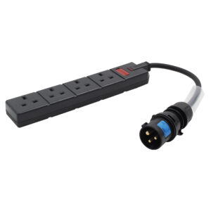 1m 16A Plug to 4 Gang 13A Socket Cable (1.5mm)