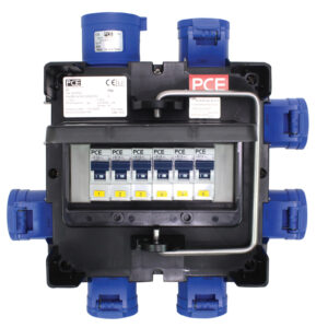 PCE Distribution Box 32A 240V In, 6 x 16A 240V Out