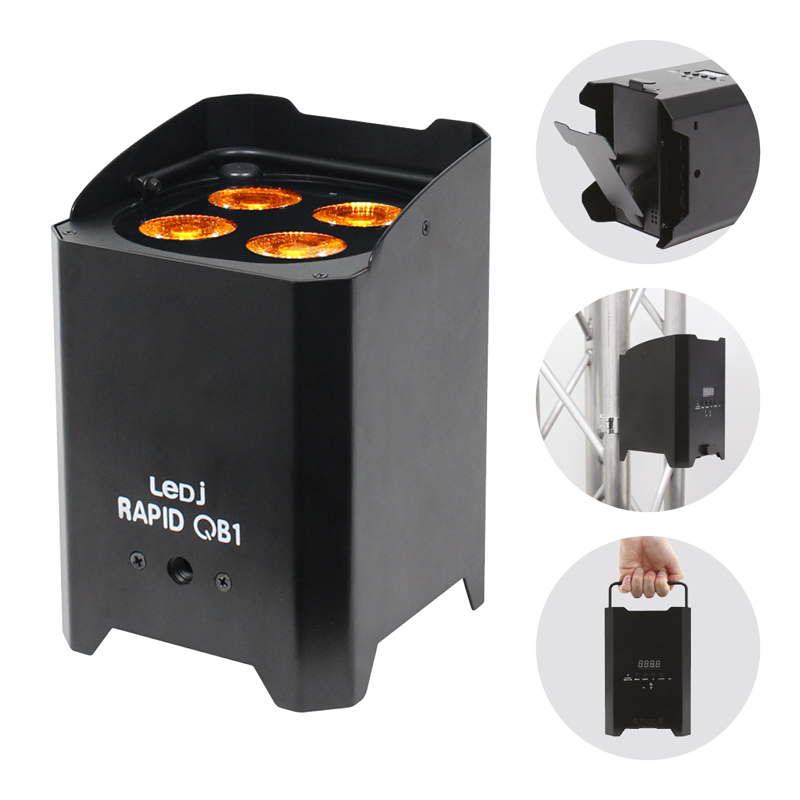 LEDJ Rapid QB1 Black Wireless Uplighter