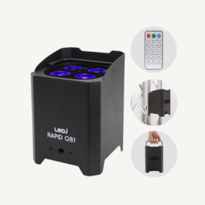 LEDJ Rapid QB1 HEX IP Outdoor Black Wireless Uplighter