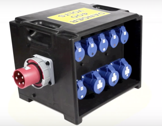 PCE MERZ A81 Power Distribution Box 63A 3ph In - 3x32A 1ph & 6x16A 1ph