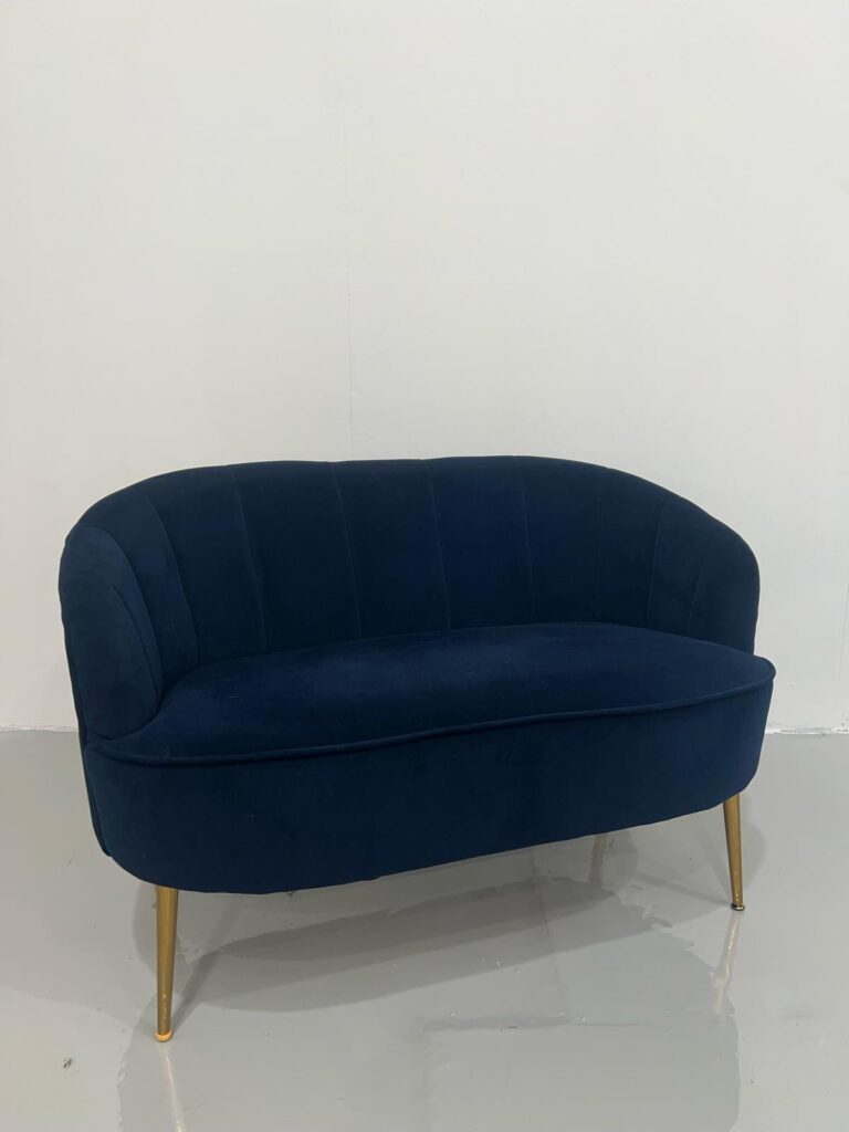 Dark Blue Small Double Seater Sofa