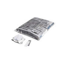 55 X 17mm Metallic Confetti Rectangles White And Silver
