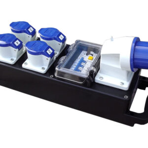 Rubber Box Distribution Block 32A 240V In, 4 x 16A 240V Out